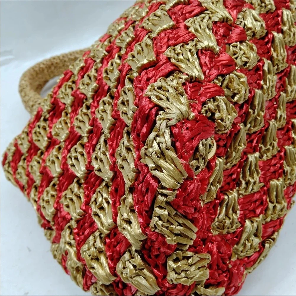 Authentic Prada Red Straw Bag 3129686 - Picture 6 of 9